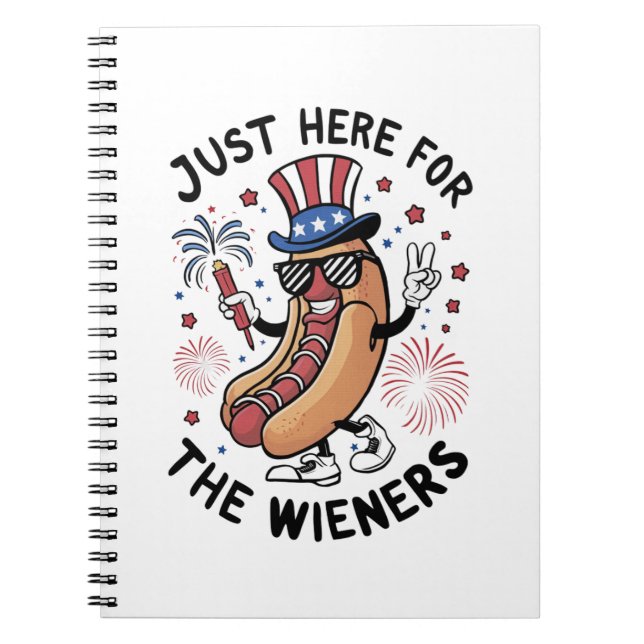 Cuaderno 4 De Julio Wieners Bandera Estadounidense Patrióti (Frente)