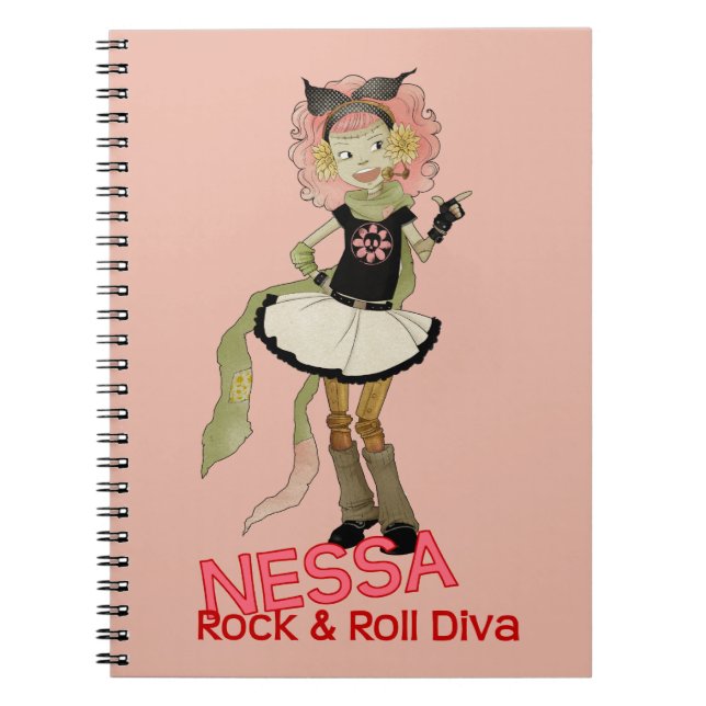 Cuaderno 4 pequeños monstruos - Nessa (Frente)