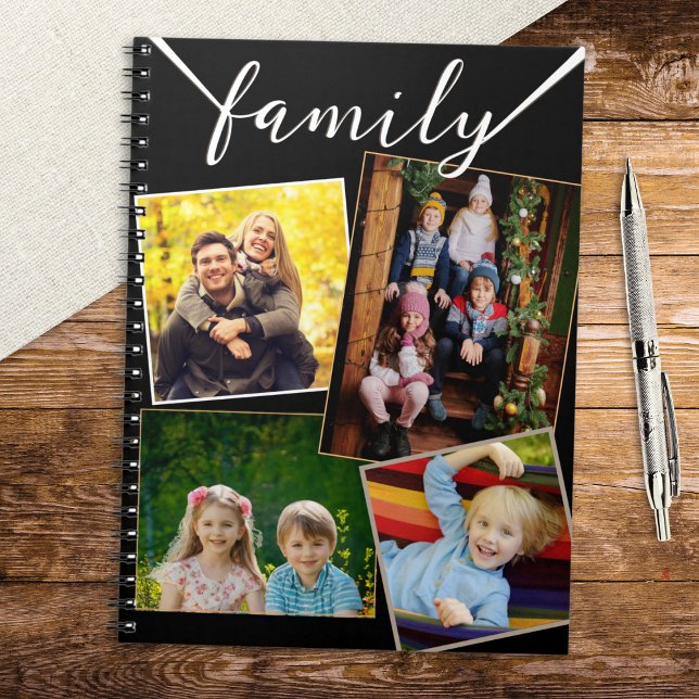 Cuaderno 4 Personalizado de imágenes familiares de Collages (A custom notebook with 'family' heading, to personalize with your own photos)