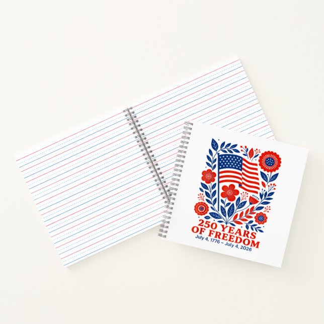 Cuaderno 4th of July Patriotic 250th Anniversary 250 Years  (Interior)