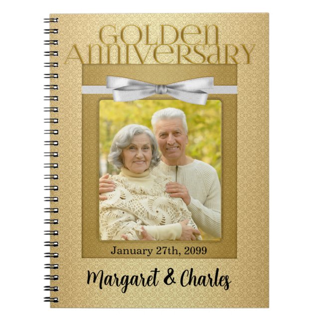 Cuaderno 50.º Boda Dorado Annivsersary Guest (Frente)