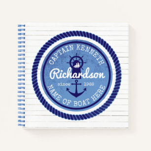 Cuaderno 50.º cumpleaños Capitán Nautical Rope Anchor He