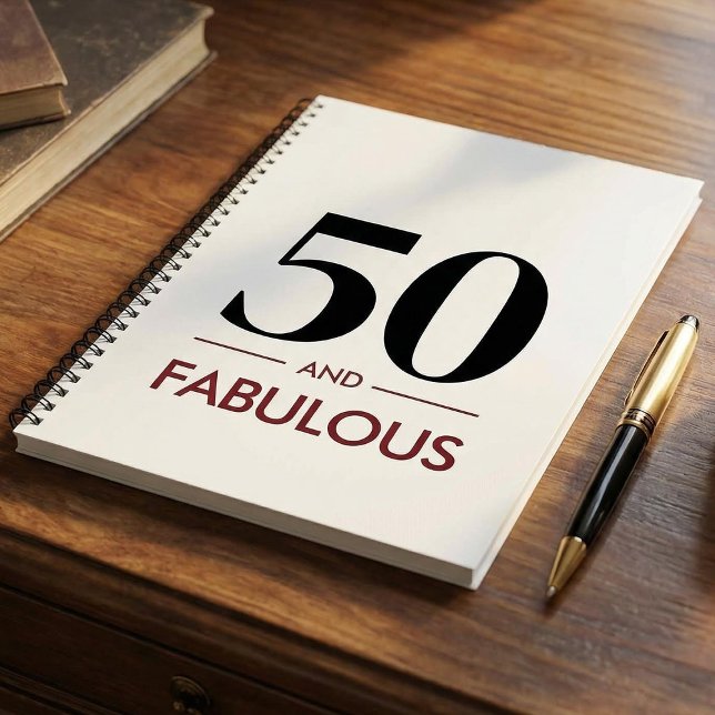 Cuaderno 50 And Fabulous Modern Cherry Wine Birthday Saying (Subido por el creador)