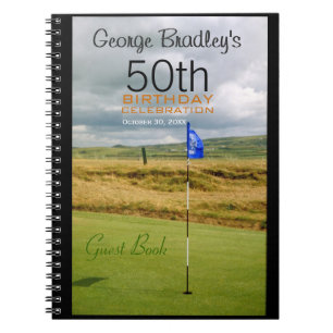 Cuaderno 50.o Libro de visitas del personalizado del golf