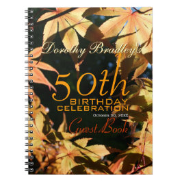 Cuaderno 50.o Libro de visitas del personalizado del otoño