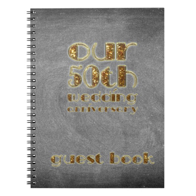 Cuaderno 50.o Pizarra del libro de visitas del aniversario (Frente)