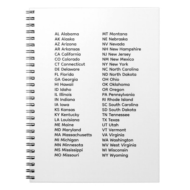 Cuaderno 50 States List Spiral Photo Notebook (Frente)
