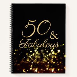 Cuaderno 50 y fabuloso cumpleaños negro y oro