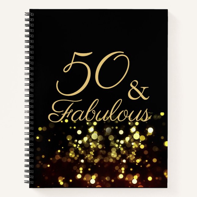 Cuaderno 50 y fabuloso cumpleaños negro y oro (Anverso)