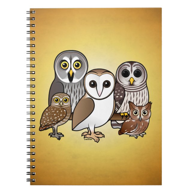 Cuaderno 5 búhos de Birdorable (Frente)