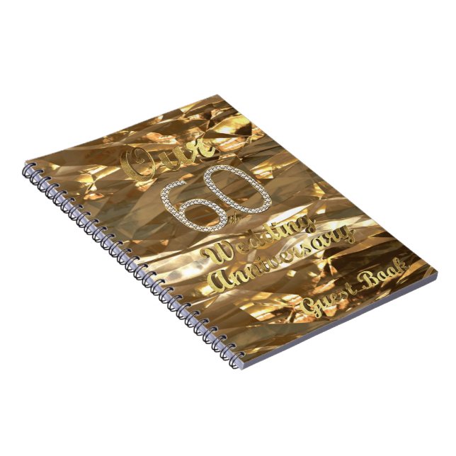 Cuaderno 60.º Boda Aniversario Libro de Oro Elegante (Lado Derecho)