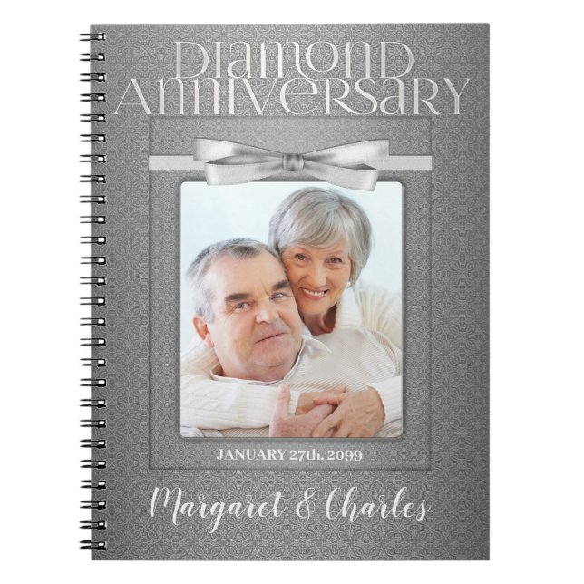 Cuaderno 60.º Boda de diamantes Annivsersary Guest (Frente)