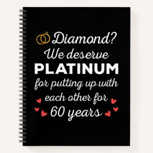 Cuaderno 60° Aniversario Boda I - Pareja Diamond Funny