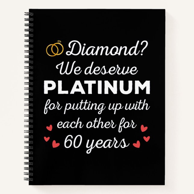 Cuaderno 60° Aniversario Boda I - Pareja Diamond Funny (Anverso)