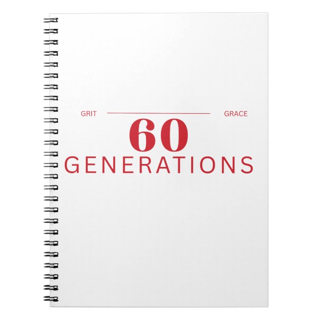 Cuaderno 60 generaciones de tenacidad y gracia (Frente)