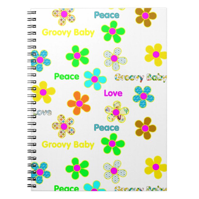 Cuaderno 60s flores maravillosas psicodélicas Mousepad (Frente)