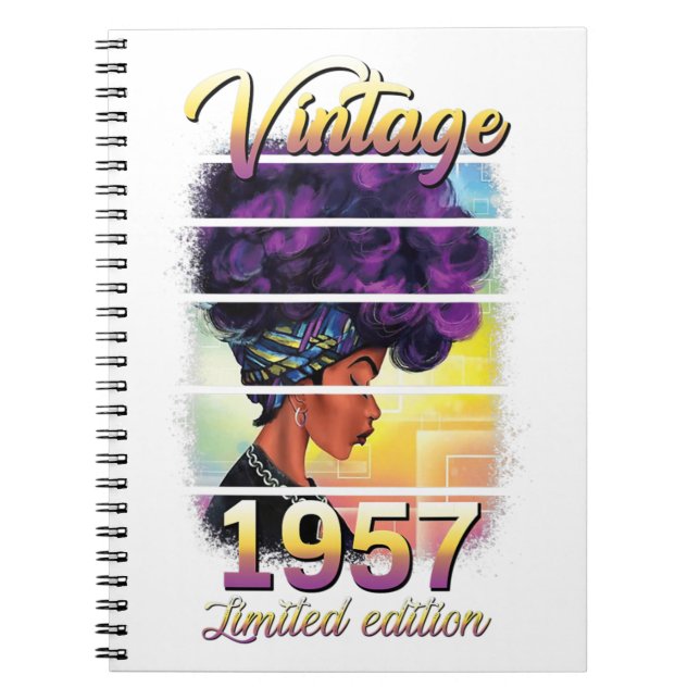 Cuaderno 65 años de edad 65º cumpleaños afroamericano negro (Frente)