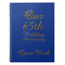 Cuaderno 65.o Zafiro del azul del libro de visitas del