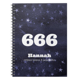 Cuaderno 666 Ángel Número Estrellas Mayor Autoalineación