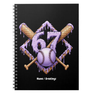 Cuaderno 67 Ice Cream Drip Béisbol Meme Gracioso Retro Spor