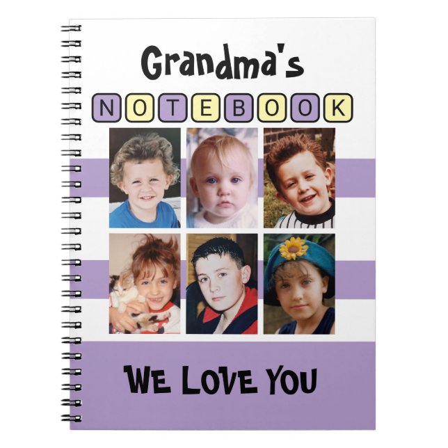 Cuaderno 6 photo love you purple grandma's (Frente)