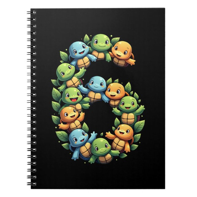 Cuaderno 6th Birthday Sea Turtle Tortoise Theme Party 6 Yea (Frente)