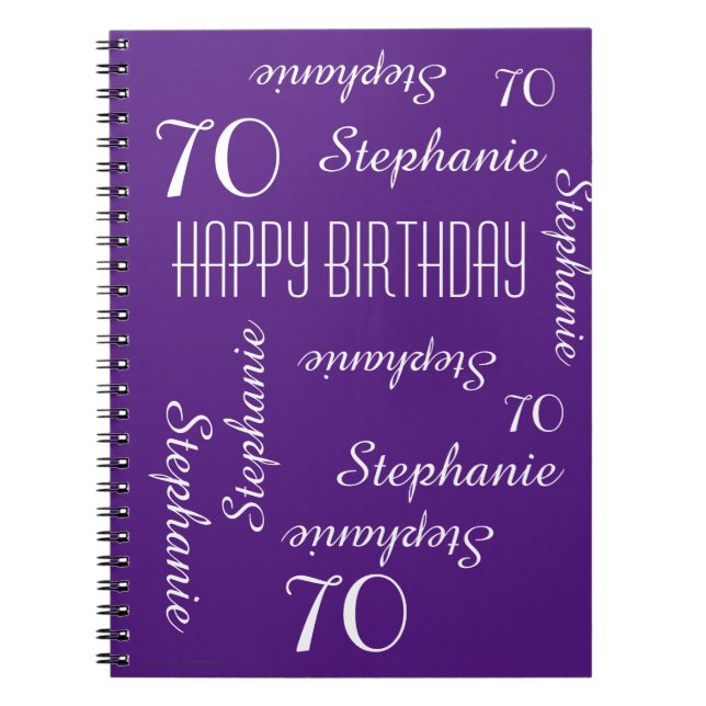 Cuaderno 70.ª fiesta de cumpleaños, libro de invitados, nom (Frente)