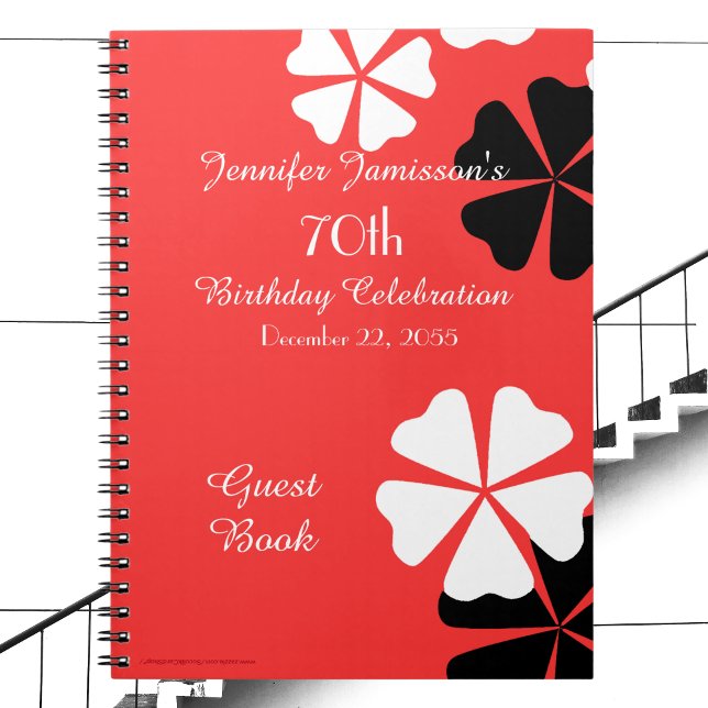 Cuaderno 70.º Bloc de notas Red Floral de la fiesta de cump (Subido por el creador)