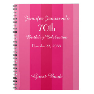 Cuaderno 70.º Bloc de notas rosado del libro de invitados d