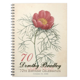 Cuaderno 70.o Libro de visitas botánico del Peony de la