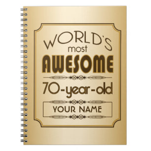 Cuaderno 70.o mundo de la celebración del cumpleaños del