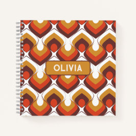 Cuaderno 70s Bold Retro Modern Motif in Orange & Brown