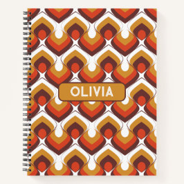 Cuaderno 70s Bold Retro Modern Motif in Orange & Brown