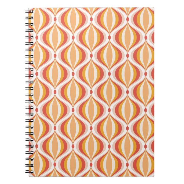 Cuaderno 70s nostalgia notebook groovy optical pattern (Frente)