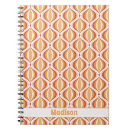Cuaderno 70s nostalgia notebook groovy optical pattern