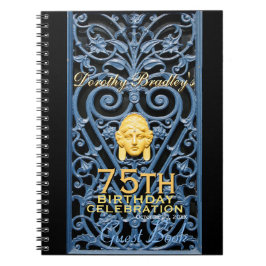 Cuaderno 75.ª Celebración de cumpleaños Art Deco Personaliz