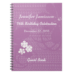 Cuaderno 75.ª fiesta de cumpleaños Libro de invitados Pur