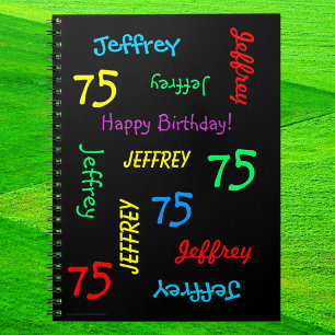 Cuaderno 75.º libro de invitados de fiesta de cumpleaños, n