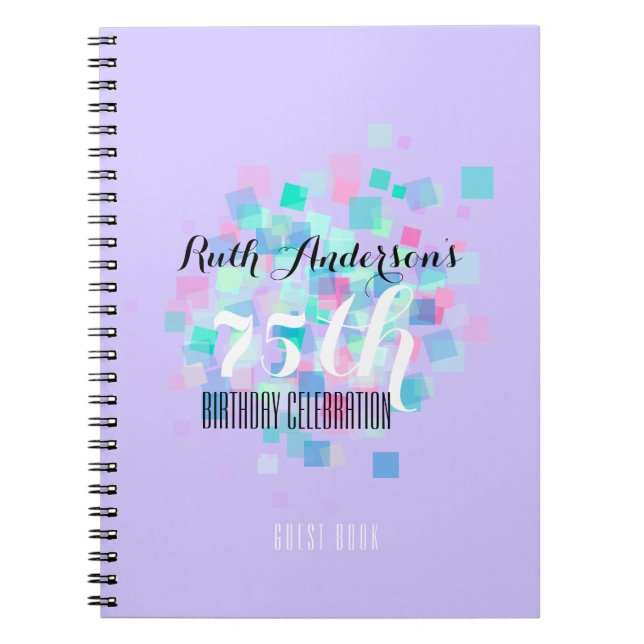 Cuaderno 75.o libro de visitas de la fiesta de cumpleaños (Frente)
