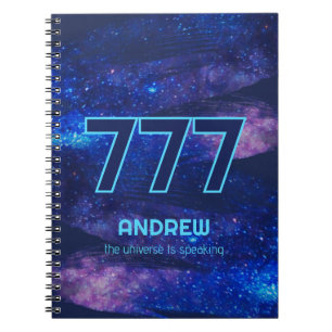 Cuaderno 777 Número de ángel Manifestación de espuma azul o