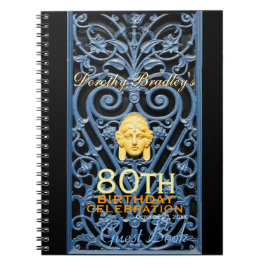 Cuaderno 80.ª Celebración de cumpleaños Art Deco Personaliz
