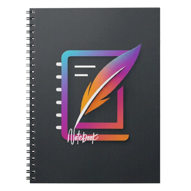Cuaderno 80 páginas en línea en blanco y negro (Frente)