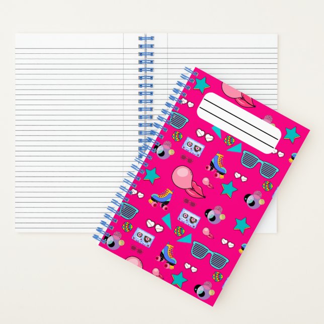 Cuaderno 80s Costume Vibrant pink Retro culture pop (Interior)