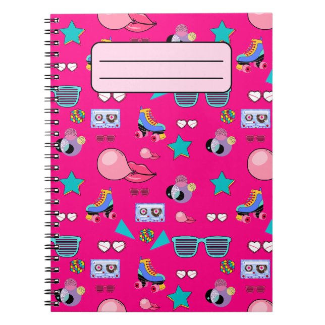 Cuaderno 80s Costume Vibrant pink Retro culture pop (Frente)