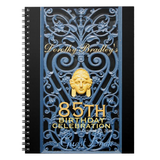 Cuaderno 85ª Celebración de Cumpleaños Art Deco Personaliza (Frente)