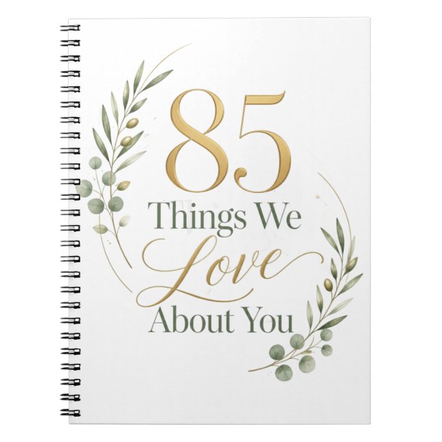 Cuaderno 85 cosas que amamos de ti (Frente)