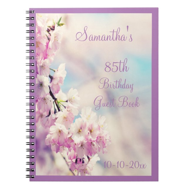 Cuaderno 85o cumpleaños del flor hermoso (Frente)