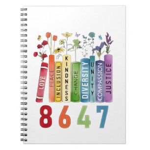 Cuaderno 8647 Sutil Anti Trump Anti MAGA 86 47 Floral LGBT
