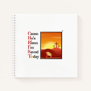Cuaderno 8.5 x8.5 Céntrico de espiral de Cristo Acrónimo De