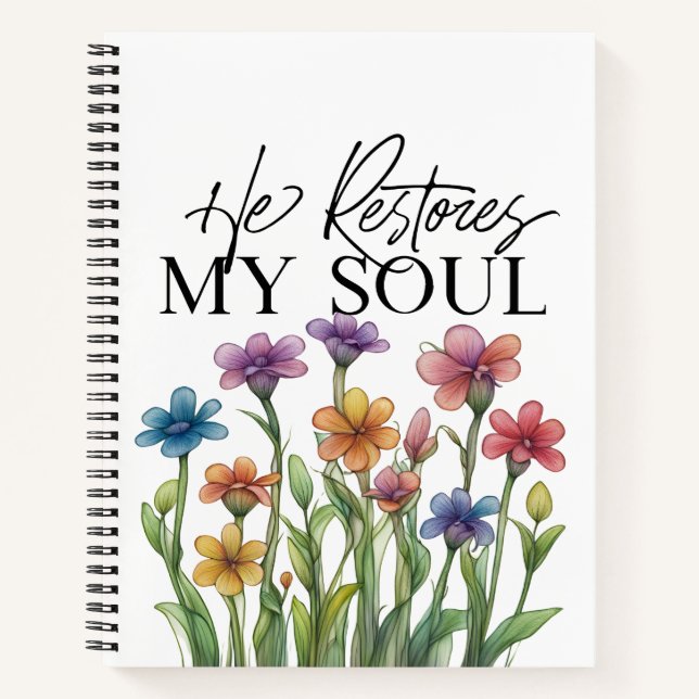 Cuaderno 8.5 x 11 bloc de notas en espiral - Restaura mi al (Anverso)
